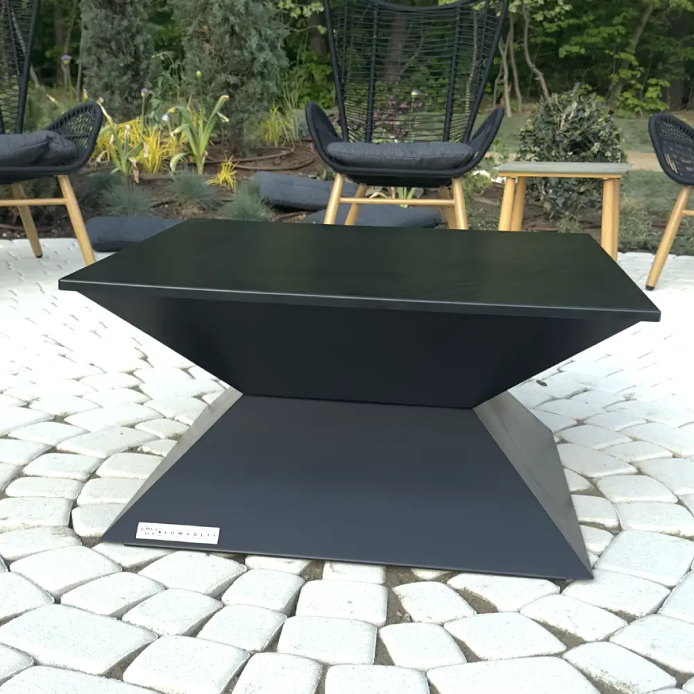 Masă exterioară din oțel Blowvolt, design 2-în-1 fire pit și masă de grădină 80x80 cm