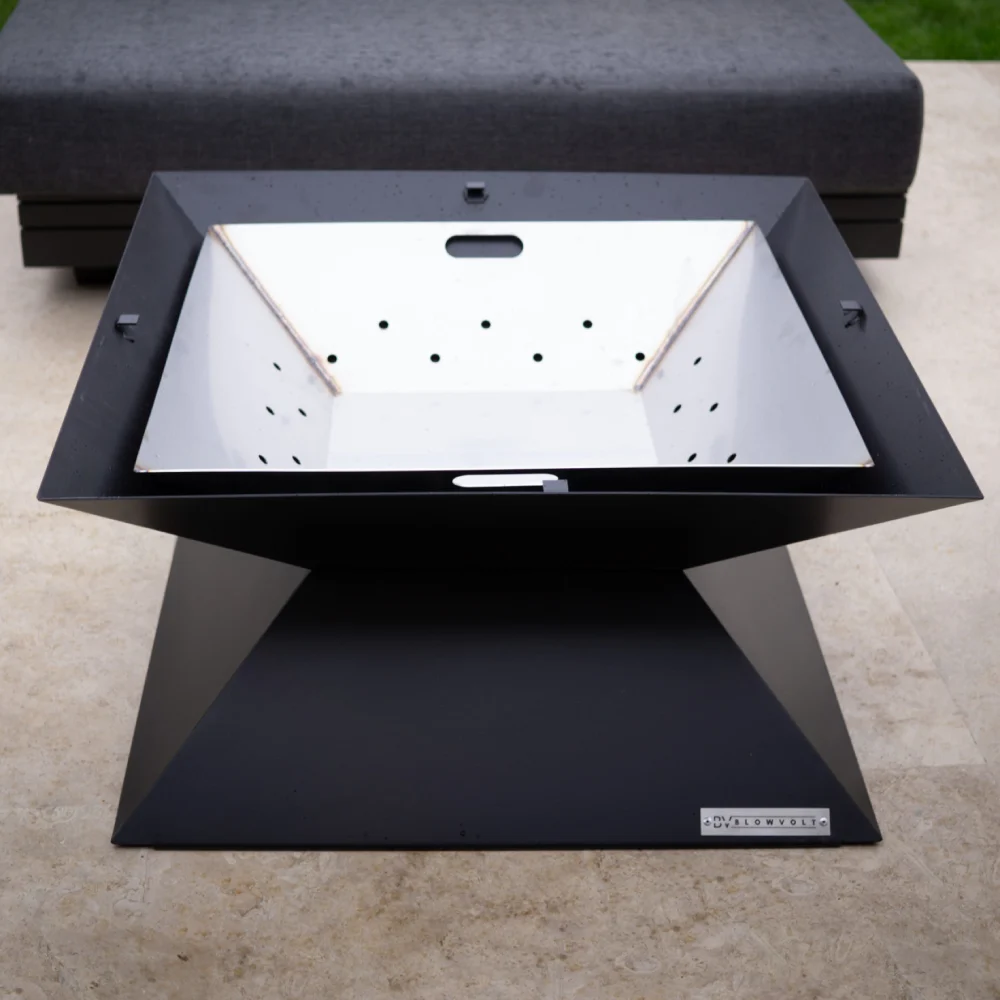 Cuvă din inox fire pit Blowvolt, vatră de foc exterior cu tiraj reglabil